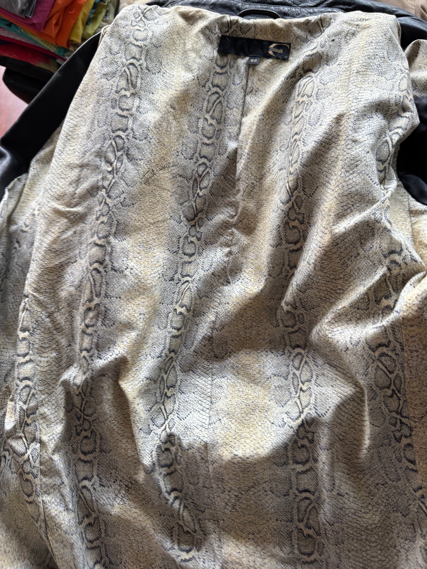 Just Cavalli Leather Blazer Heavyweight Tailored Jacket