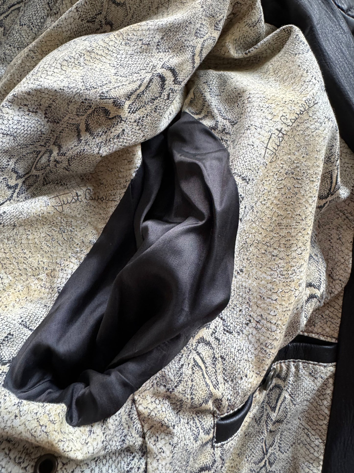 Just Cavalli Leather Blazer Heavyweight Tailored Jacket