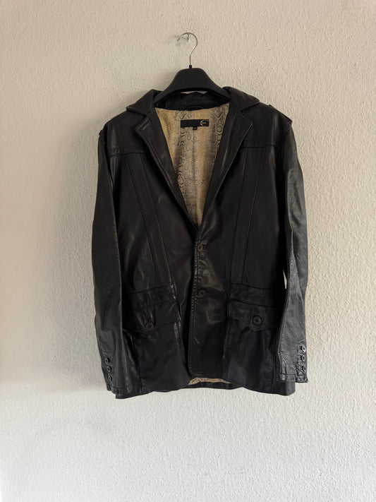 Just Cavalli Leather Blazer Heavyweight Tailored Jacket