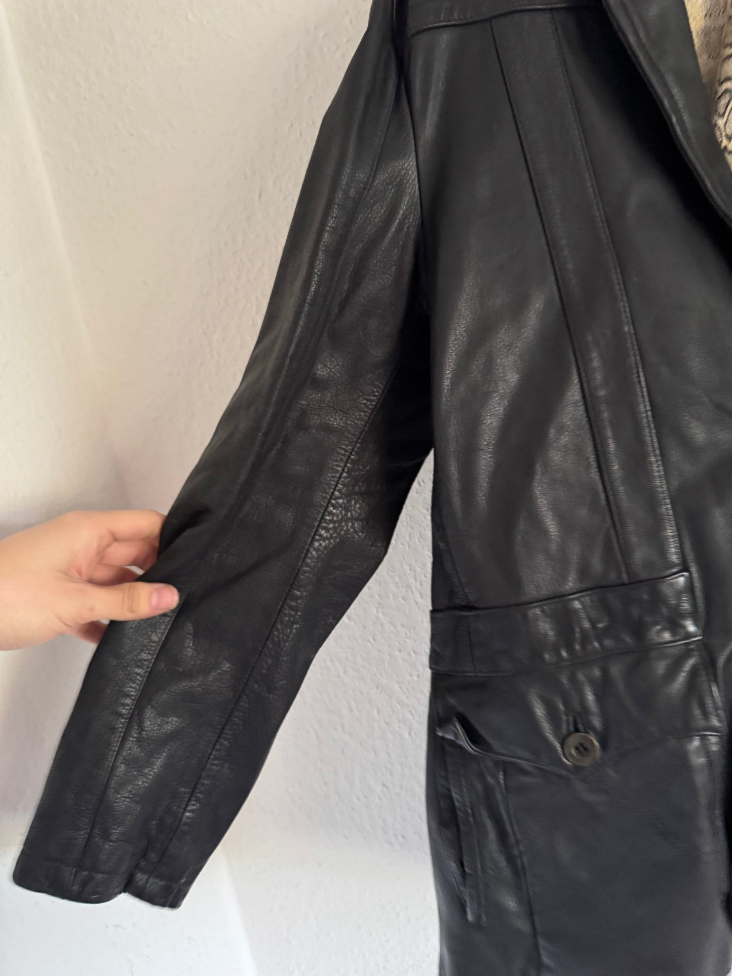 Just Cavalli Leather Blazer Heavyweight Tailored Jacket