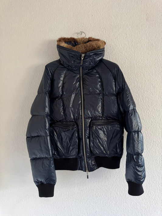 Just Cavalli AW08 Blue Rabbit Fur Puffer Jacket