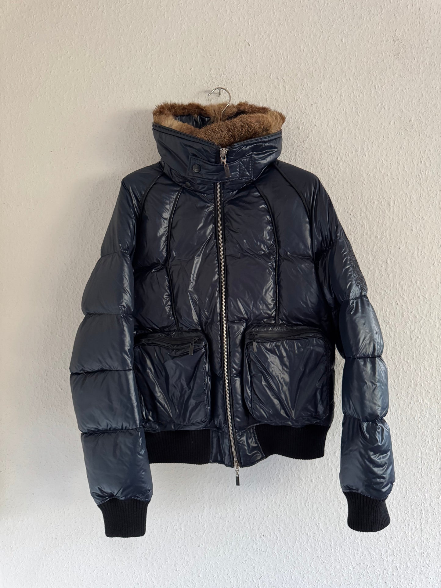 Just Cavalli AW08 Blue Rabbit Fur Puffer Jacket