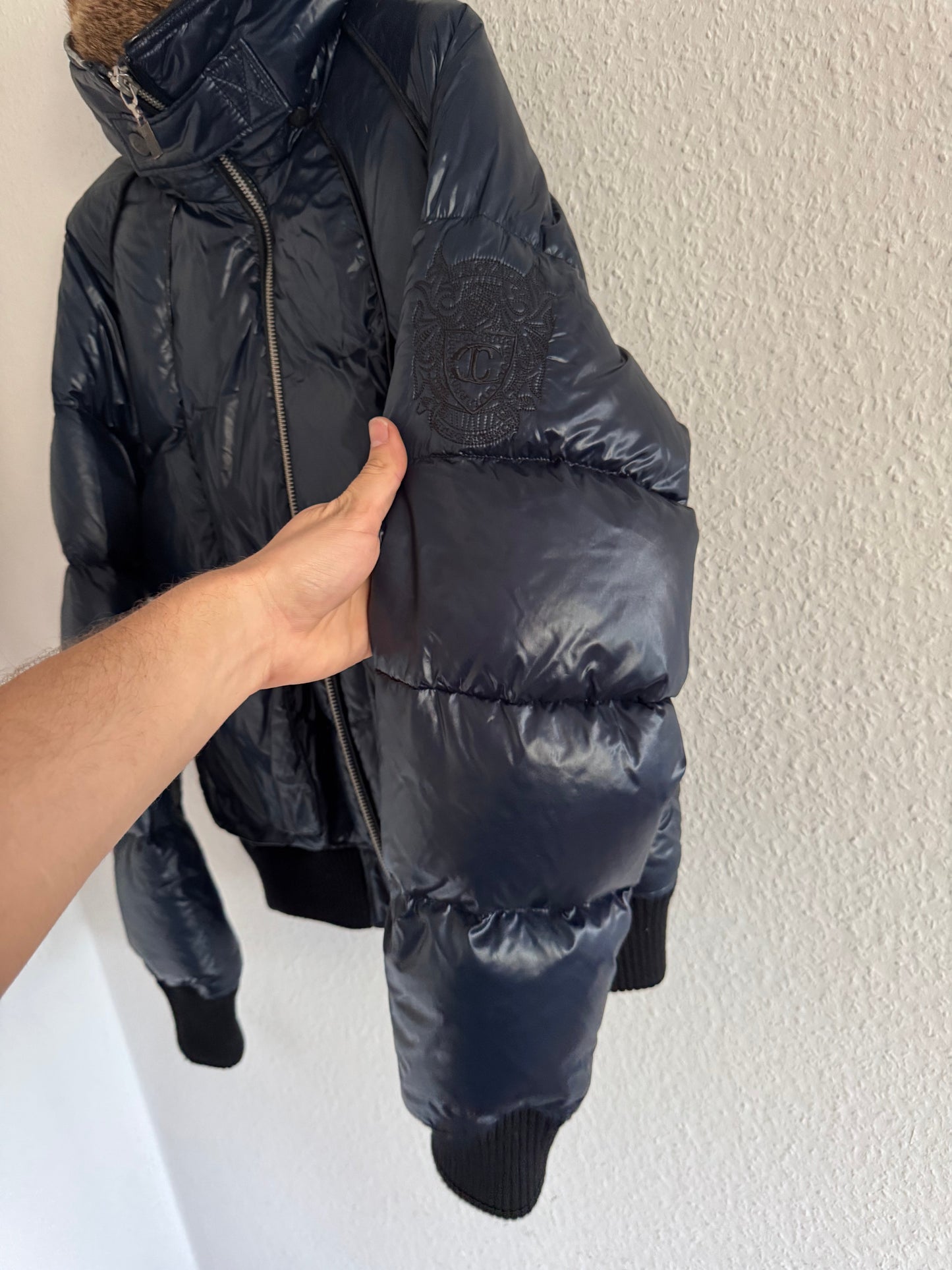 Just Cavalli AW08 Blue Rabbit Fur Puffer Jacket