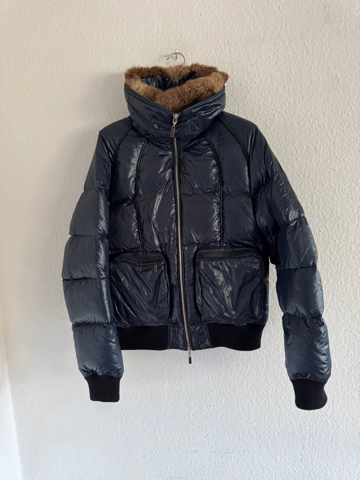 Just Cavalli AW08 Blue Rabbit Fur Puffer Jacket