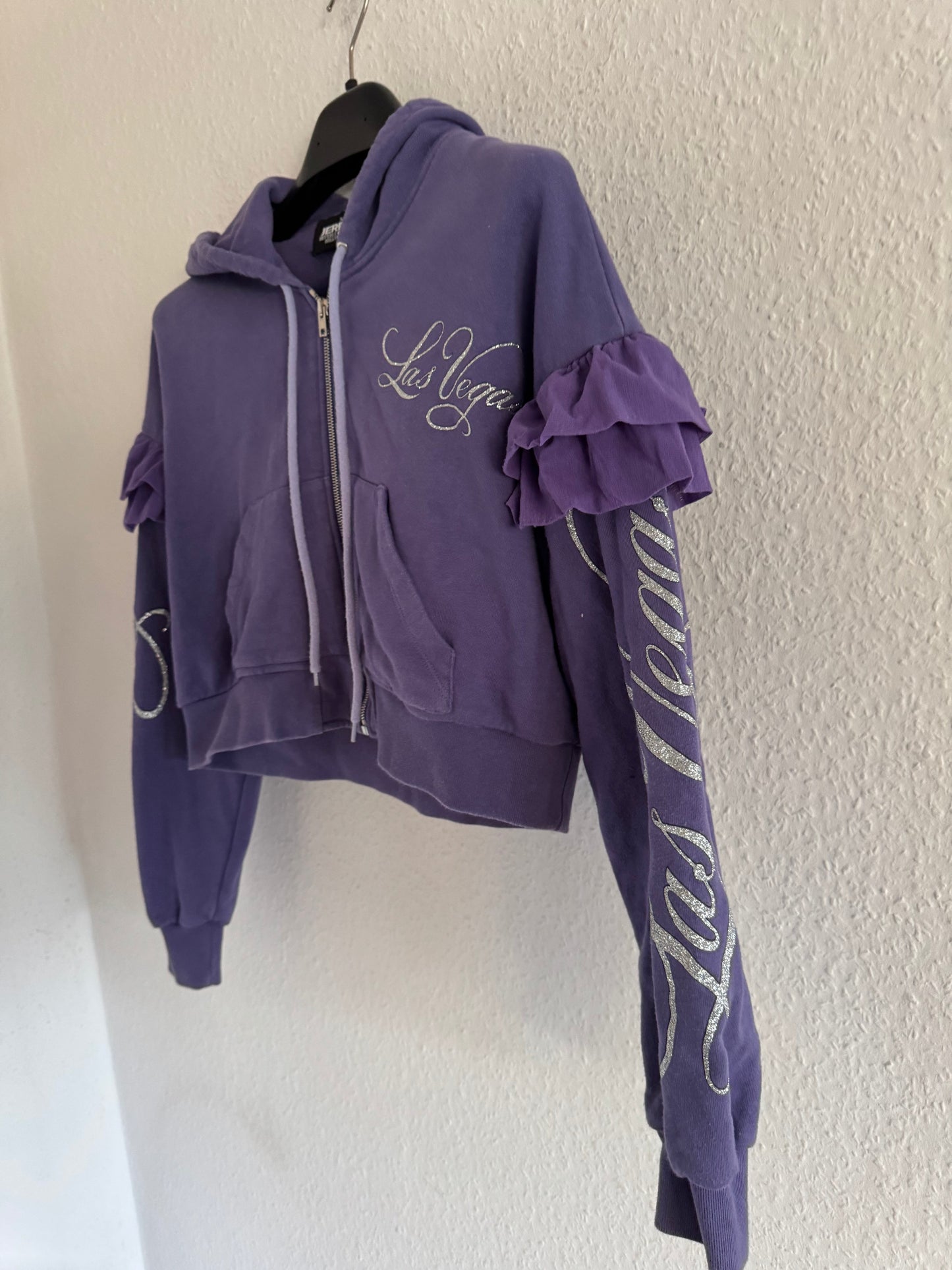 Jeremy Scott FW17 Runway Ruffle Cropped Zip Hoodie