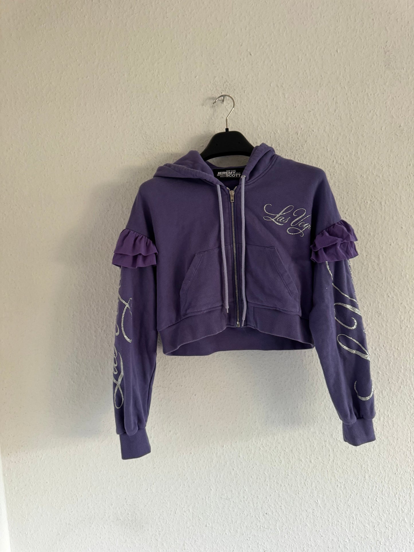 Jeremy Scott FW17 Runway Ruffle Cropped Zip Hoodie