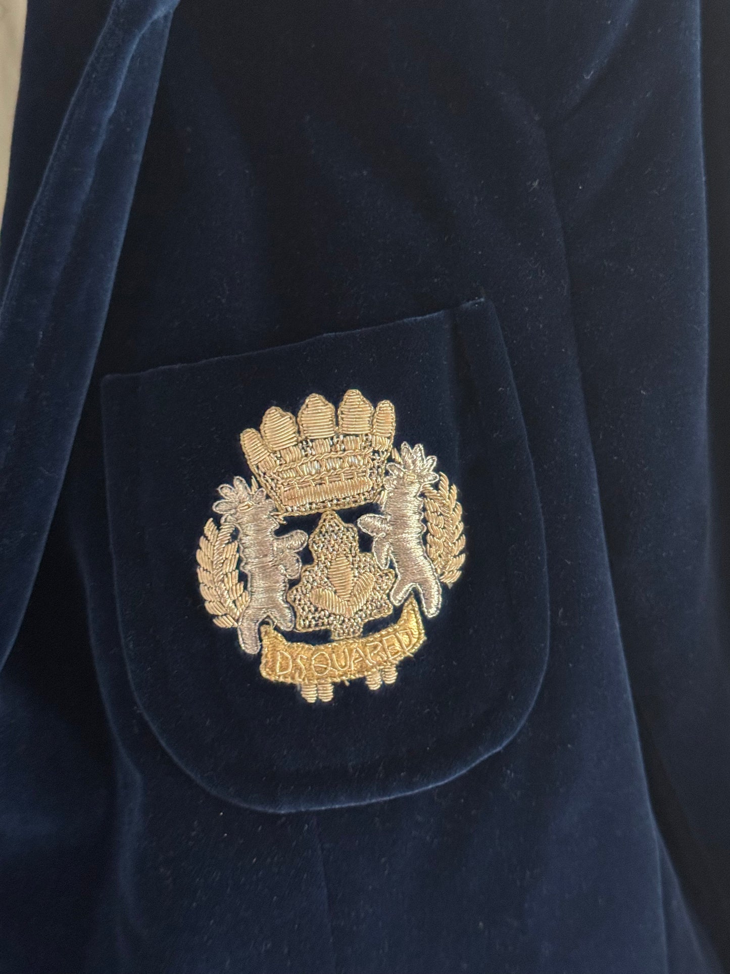 Dsquared2 FW06 Crest Patch Velvet Blazer