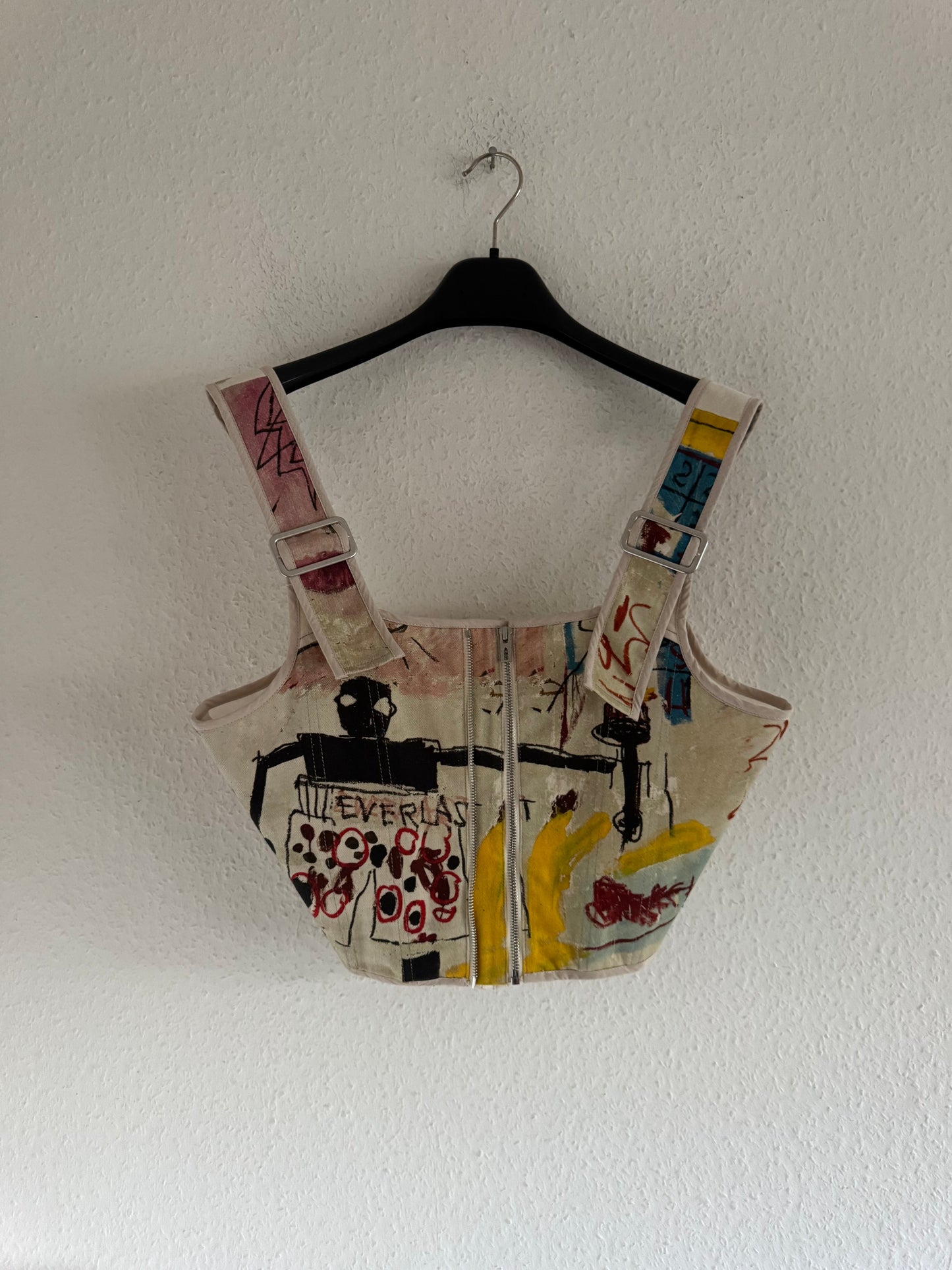 H&M × Basquiat Art Print Corset Top