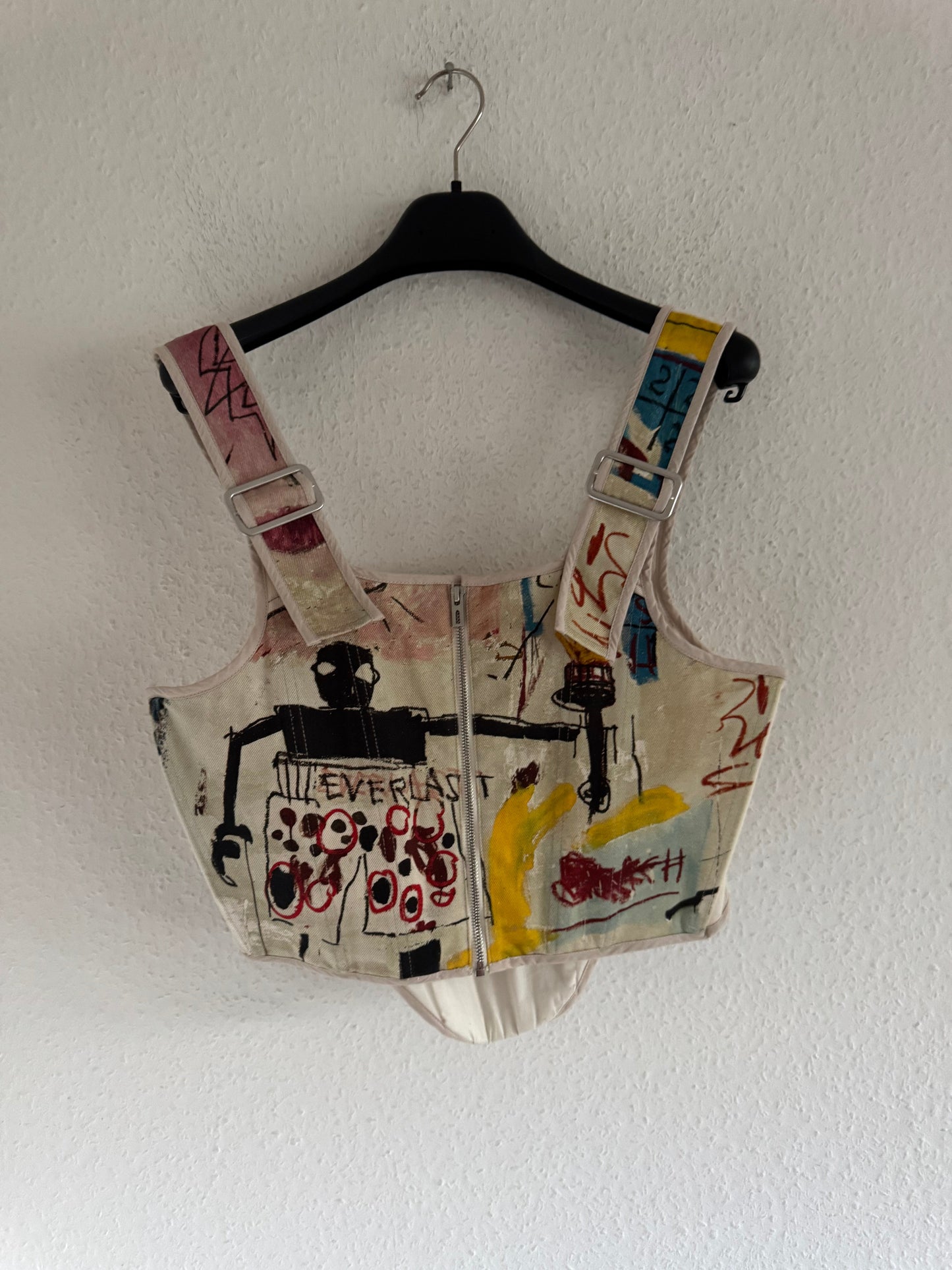 H&M × Basquiat Art Print Corset Top