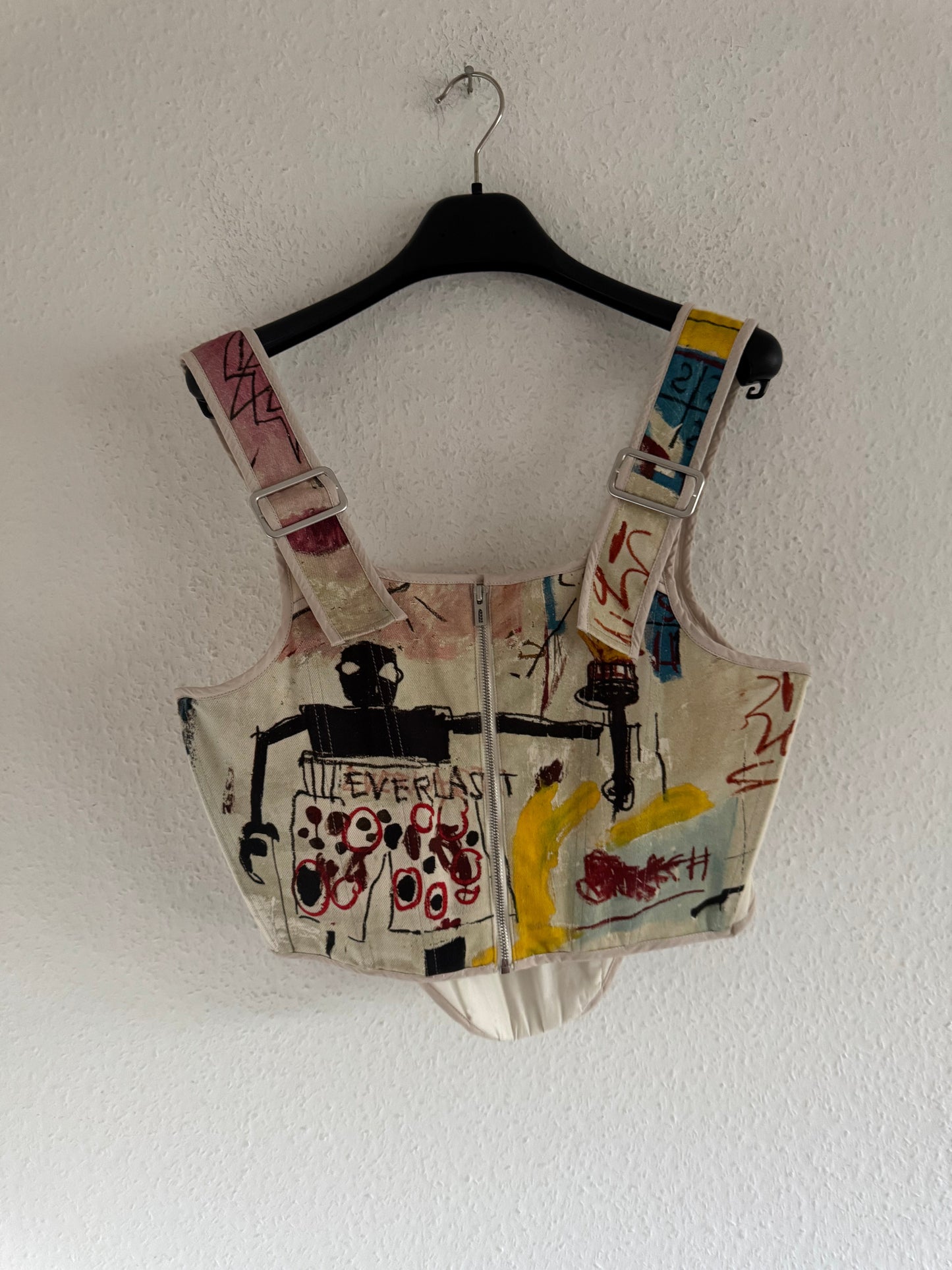 H&M × Basquiat Art Print Corset Top