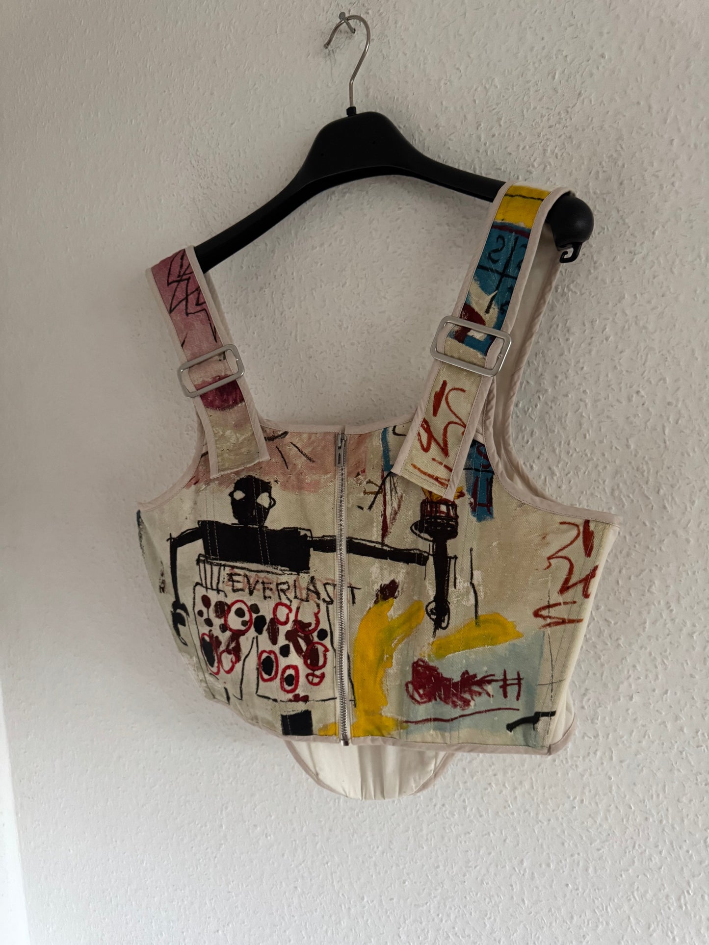H&M × Basquiat Art Print Corset Top