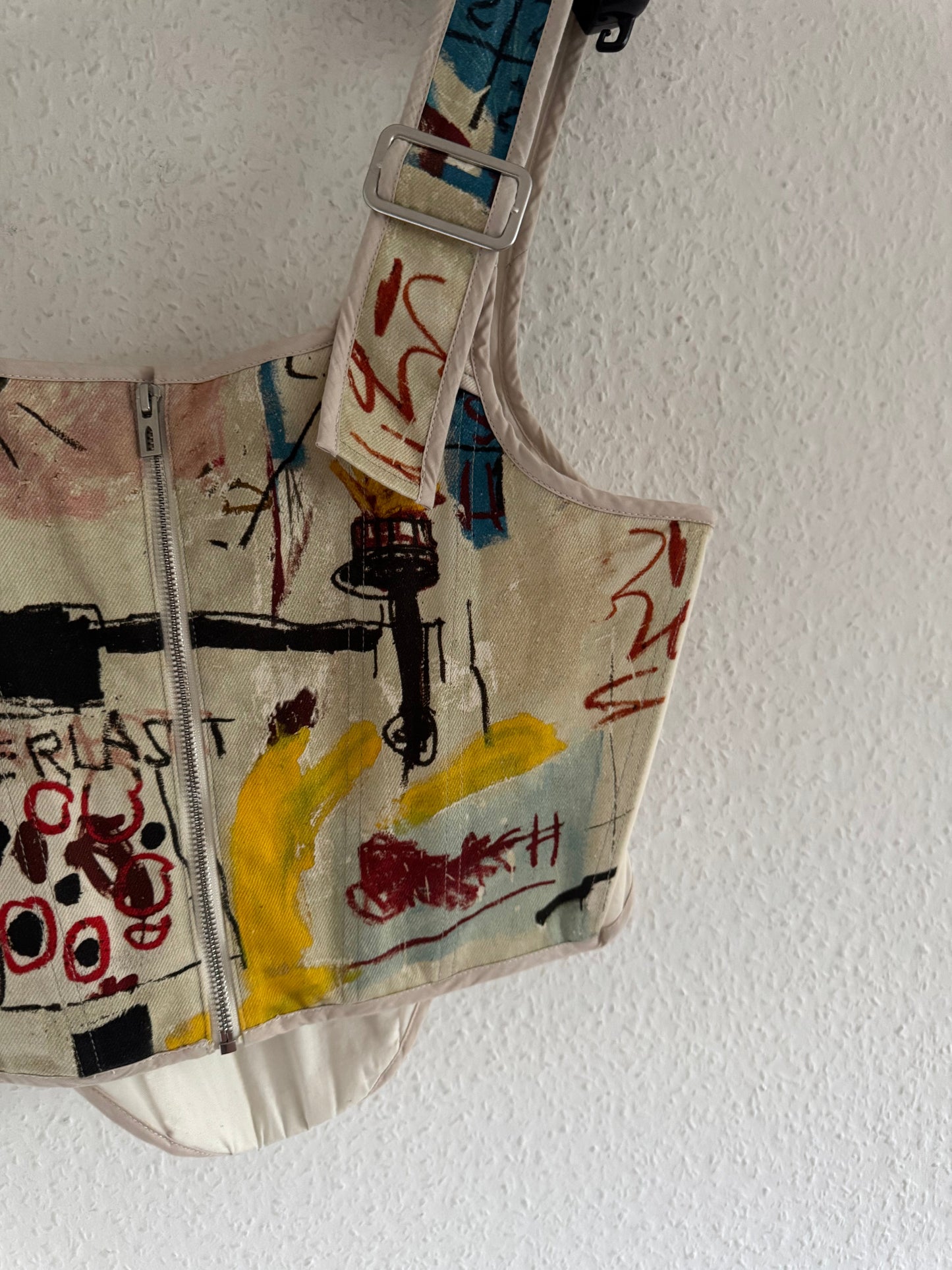 H&M × Basquiat Art Print Corset Top