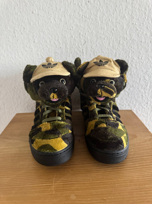 Adidas × Jeremy Scott JS Camo Teddy Bear High Top Sneakers