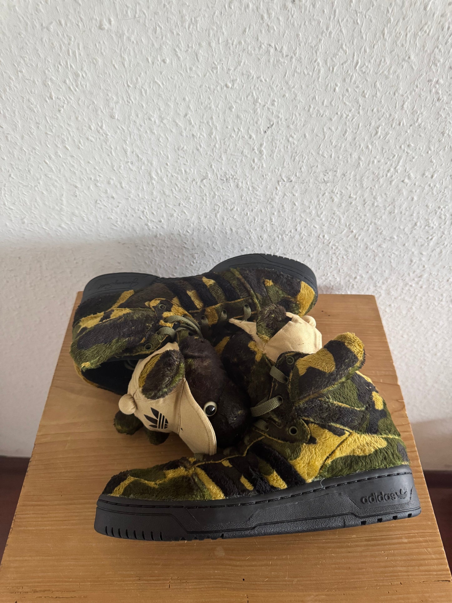 Adidas × Jeremy Scott JS Camo Teddy Bear High Top Sneakers