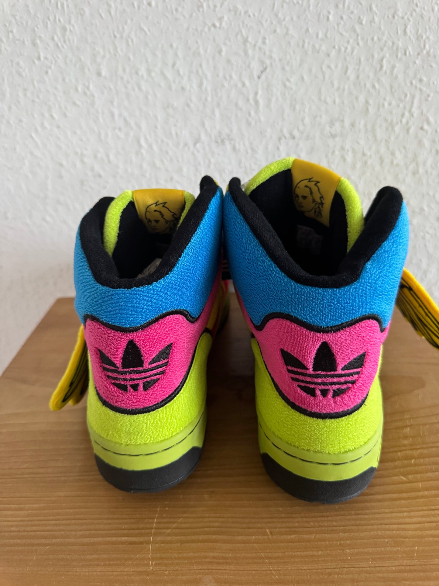 Adidas × Jeremy Scott Winged Rainbow Fleece High Top Sneakers