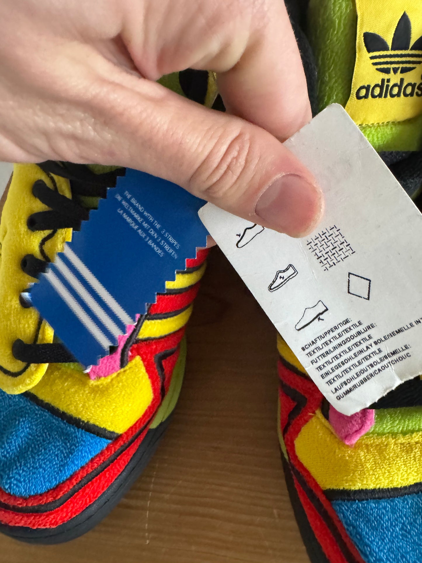 Adidas × Jeremy Scott Winged Rainbow Fleece High Top Sneakers