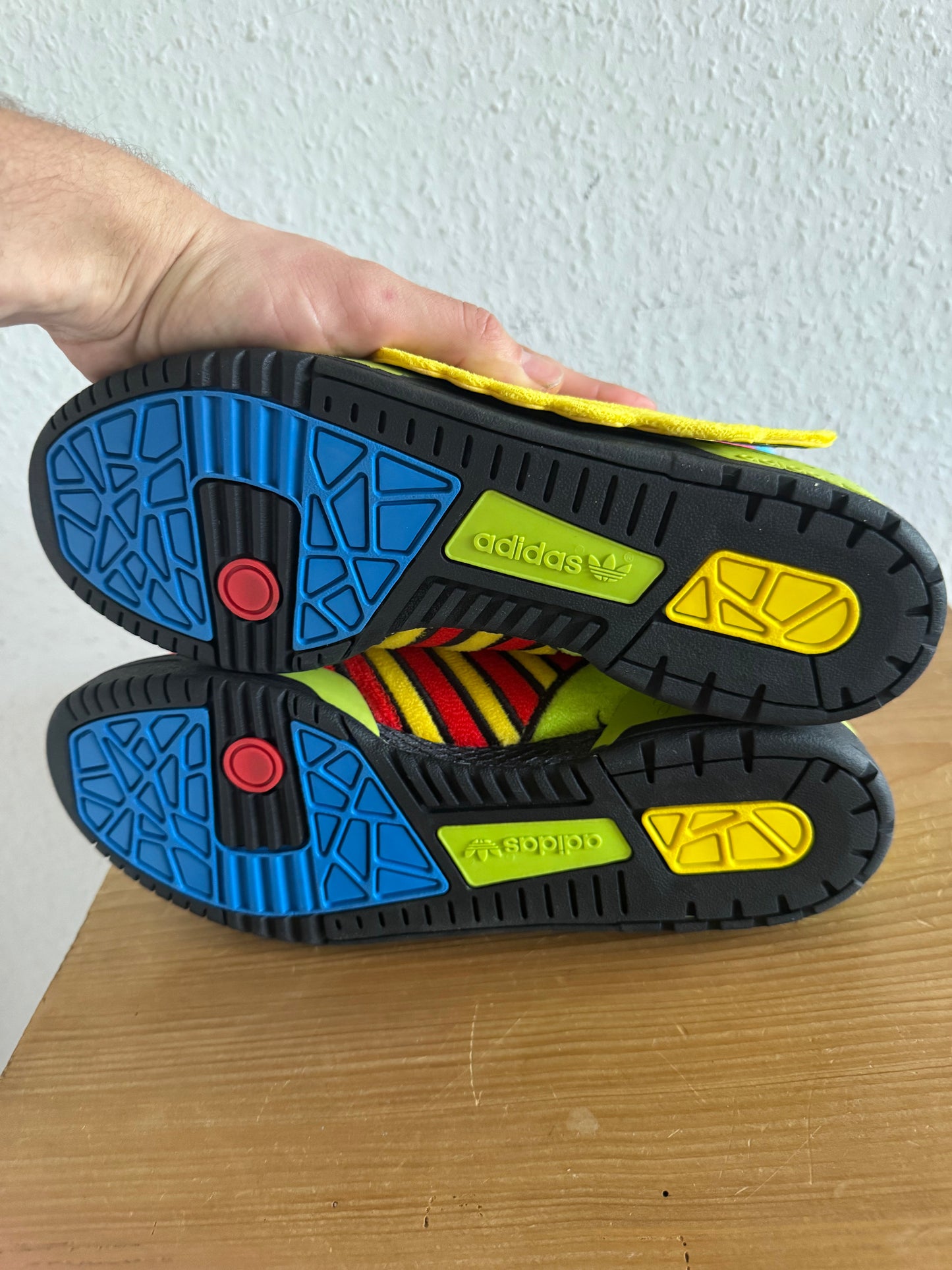 Adidas × Jeremy Scott Winged Rainbow Fleece High Top Sneakers