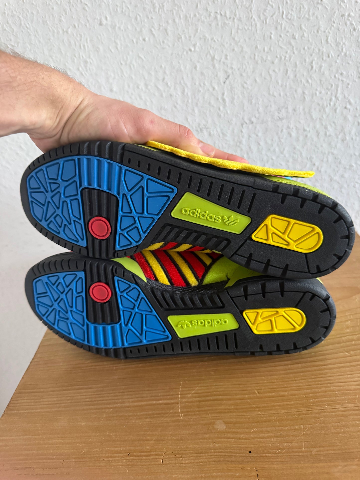 Adidas × Jeremy Scott Winged Rainbow Fleece High Top Sneakers