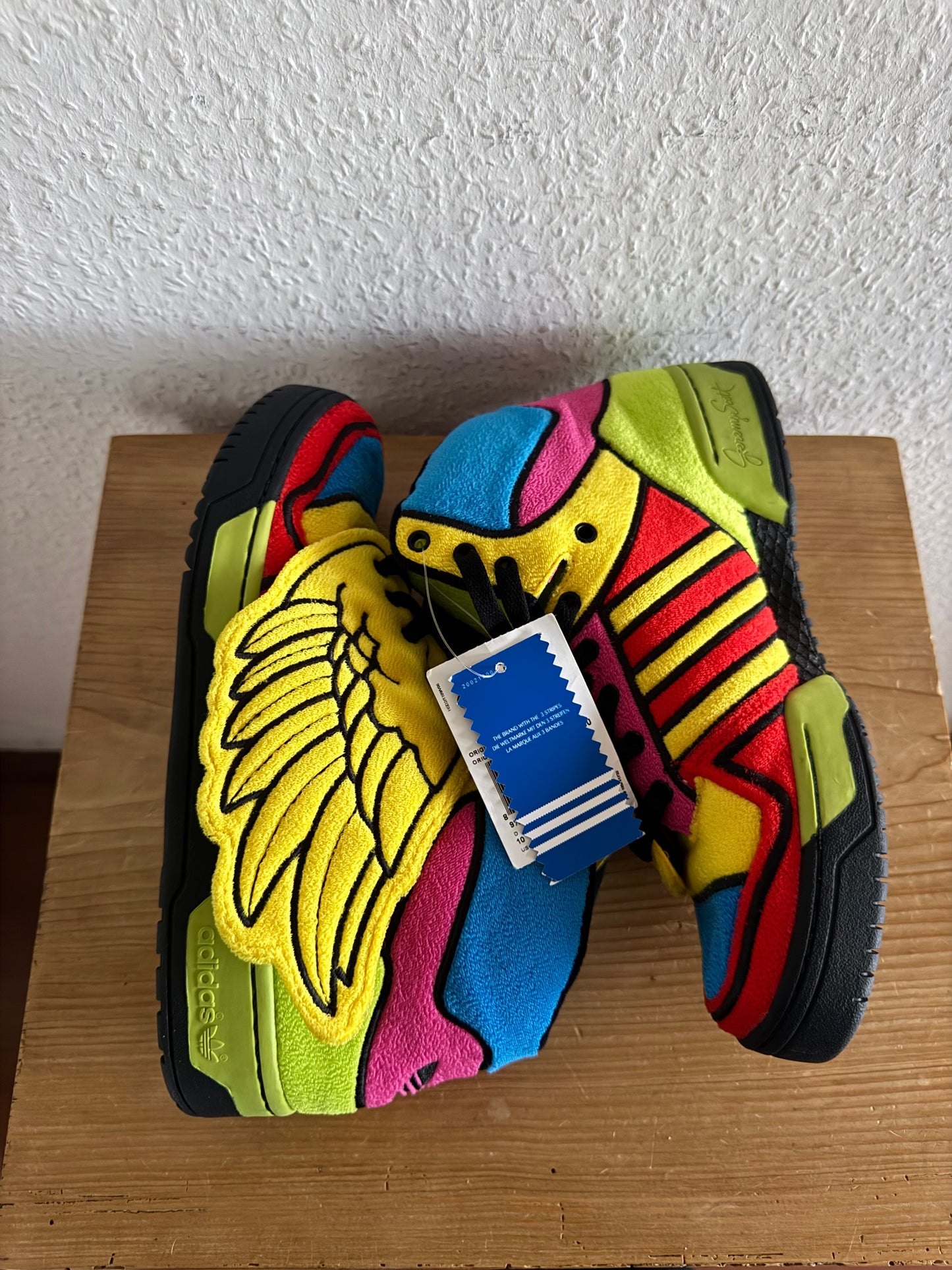 Adidas × Jeremy Scott Winged Rainbow Fleece High Top Sneakers