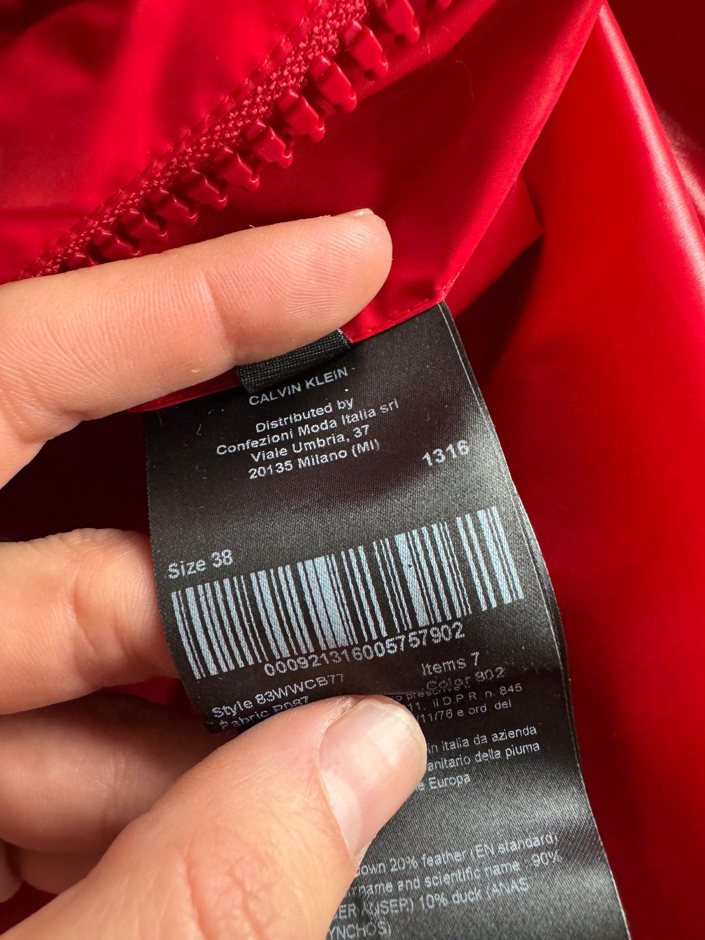 Calvin Klein 205W39NYC Red Oversized Puffer Jacket