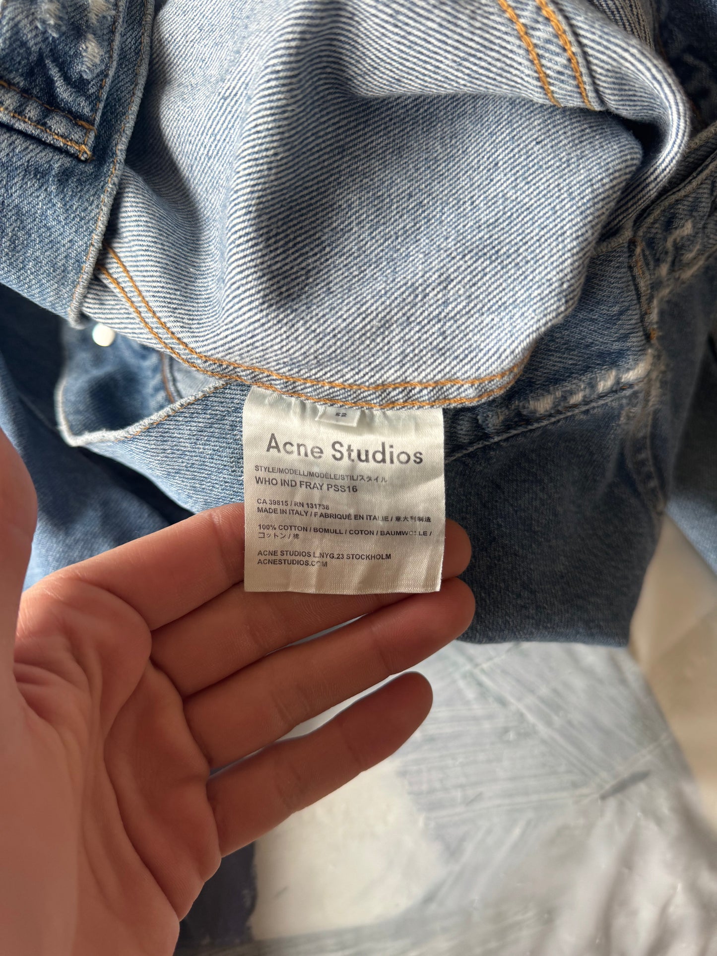 Acne Studios SS16 Who Ind Fray Denim Jacket
