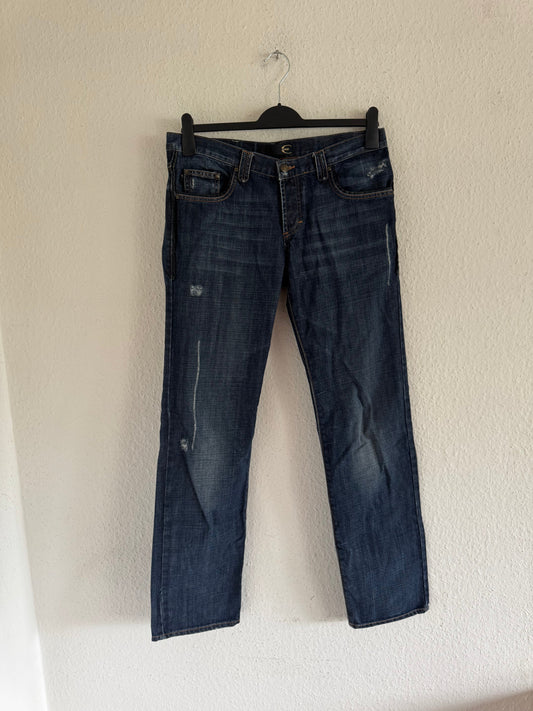 Just Cavalli Ornate Leather Pocket Denim Jeans