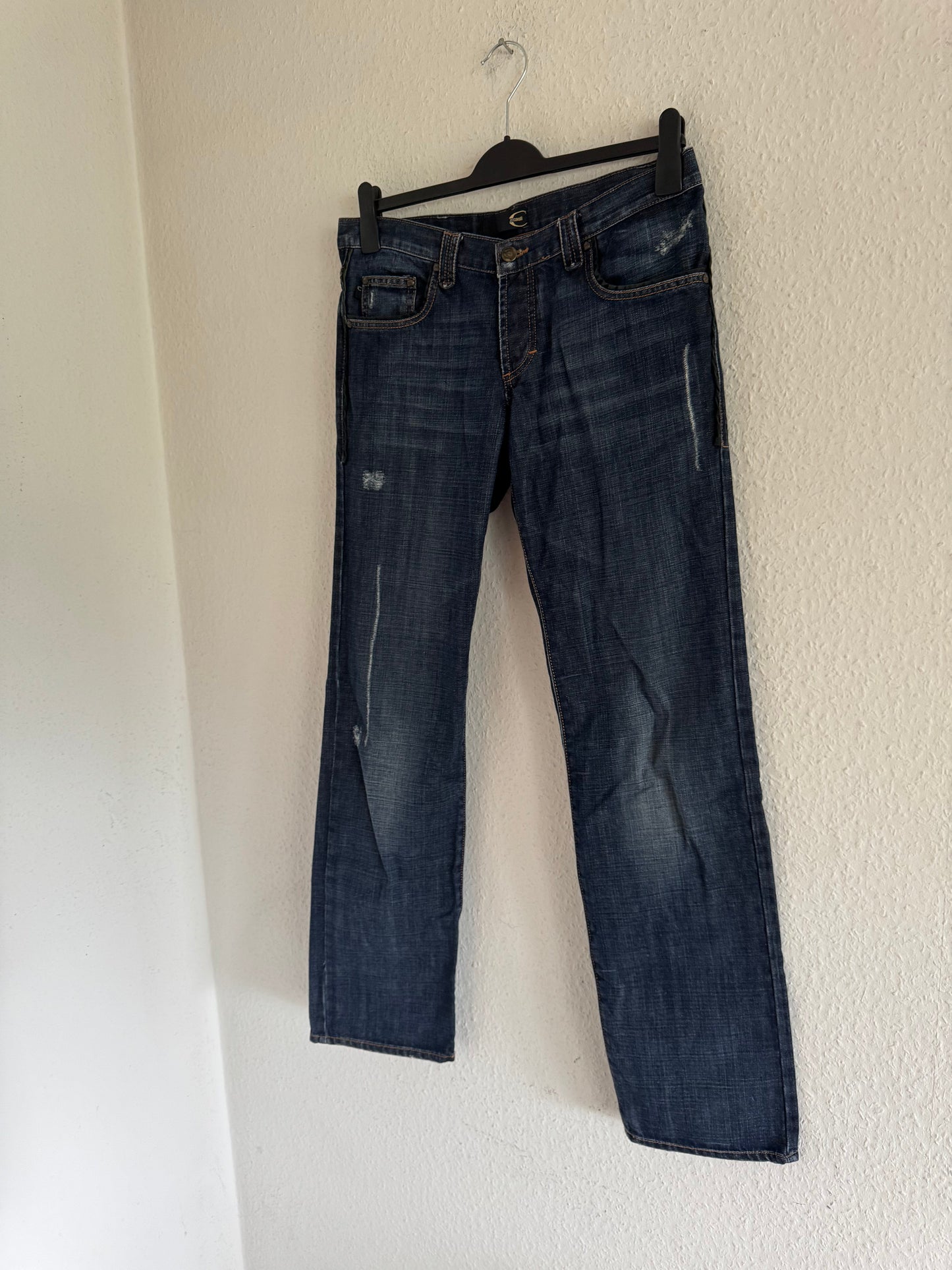 Just Cavalli Ornate Leather Pocket Denim Jeans