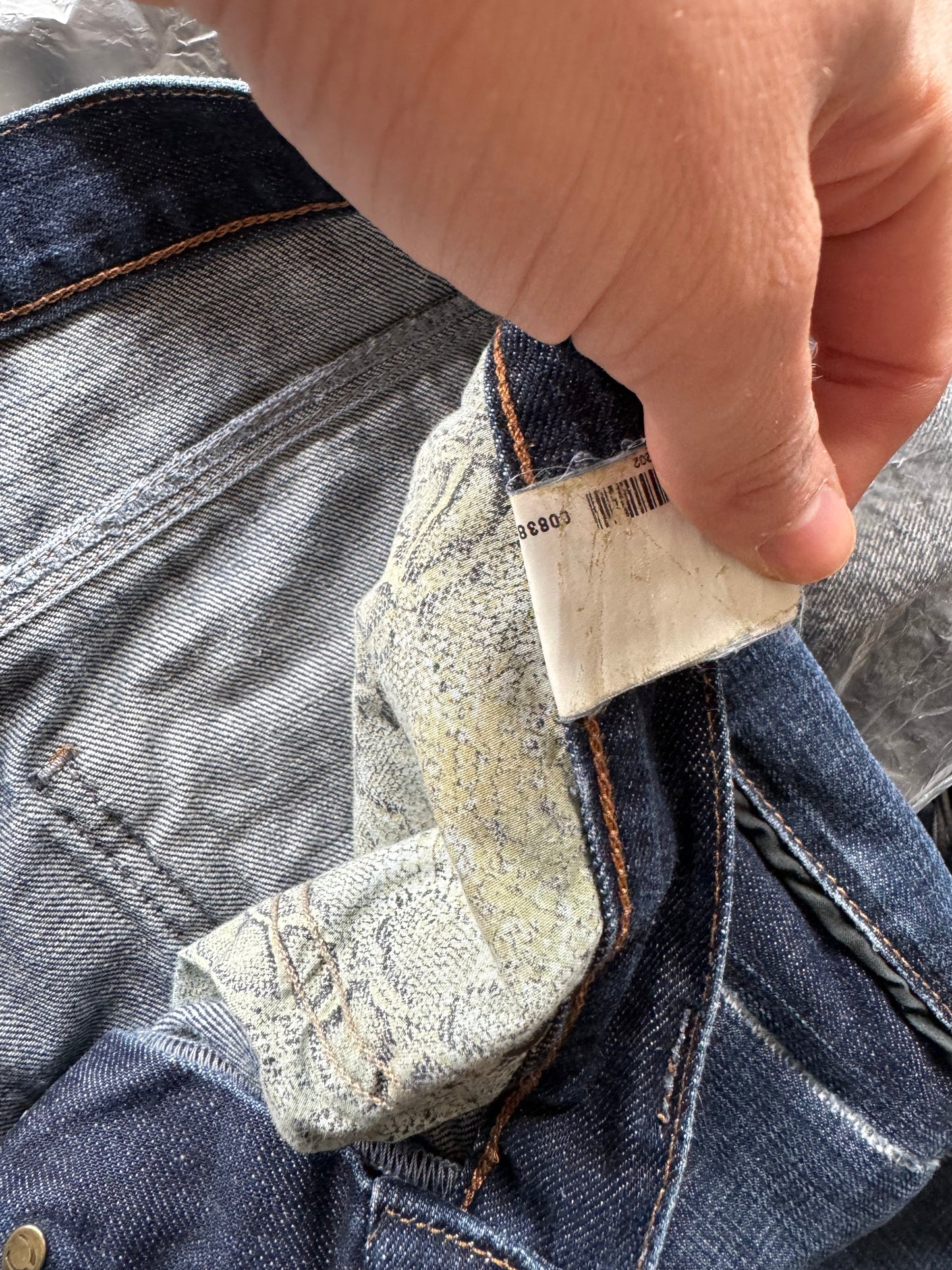 Just Cavalli Ornate Leather Pocket Denim Jeans