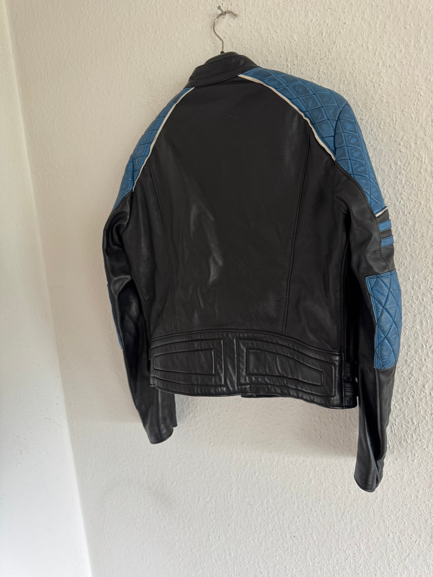 Just Cavalli Quilted Panel Leather Biker Jacket