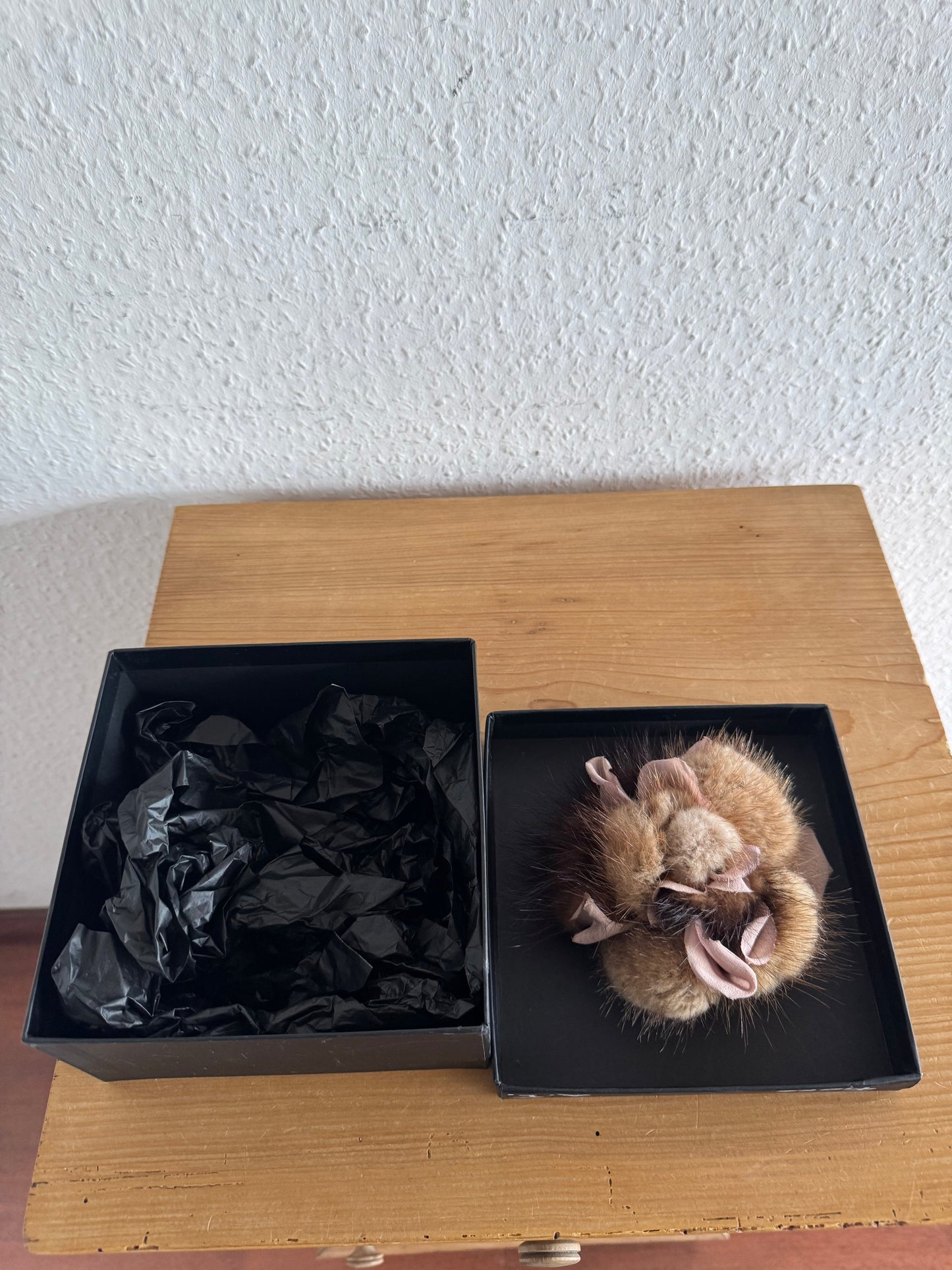 Dolce & Gabbana Mink Fur Floral Brooch with Box