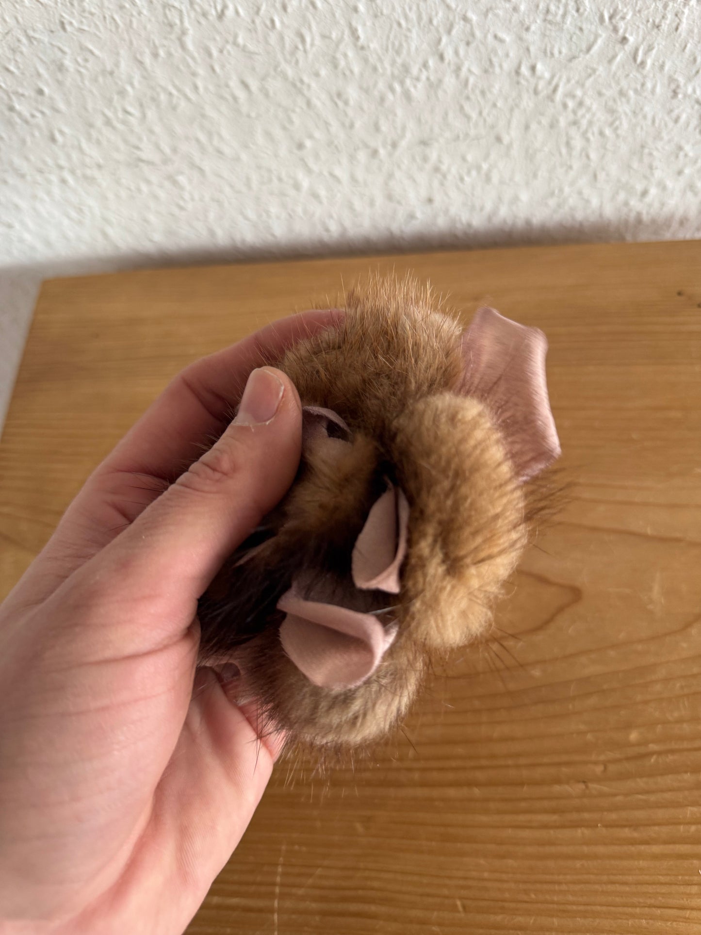 Dolce & Gabbana Mink Fur Floral Brooch with Box