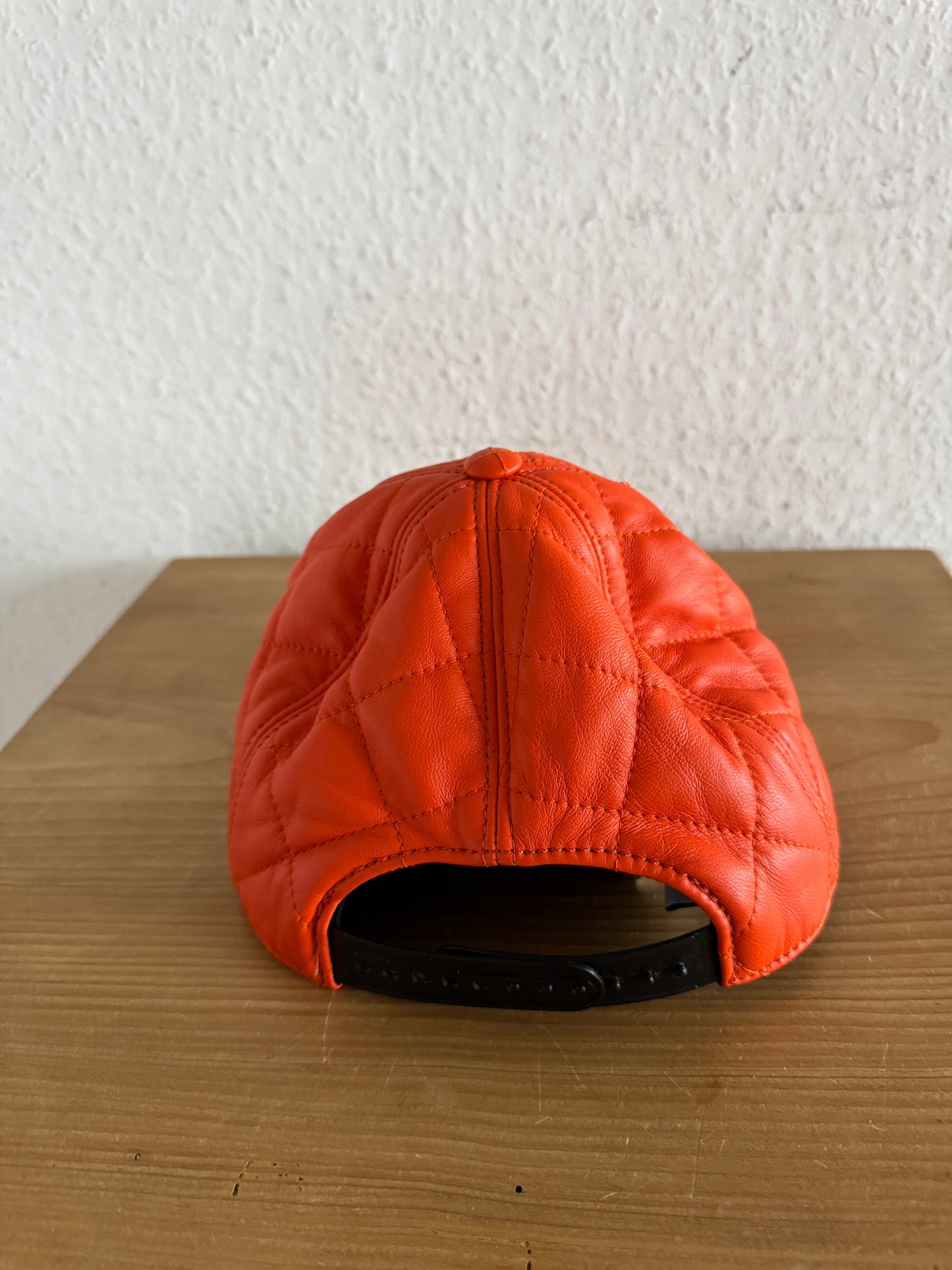 Moschino FW14 Quilted Leather Logo Cap