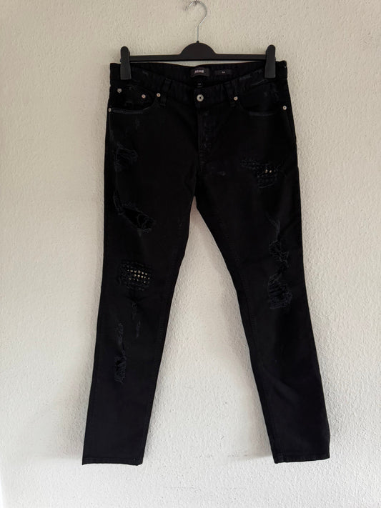 Just Cavalli Studded Distressed Slim Jeans