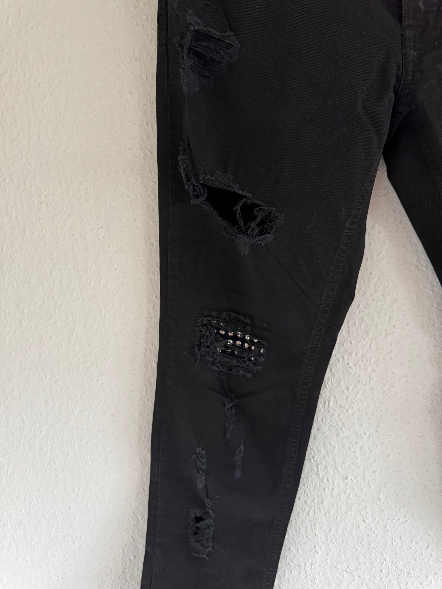Just Cavalli Studded Distressed Slim Jeans