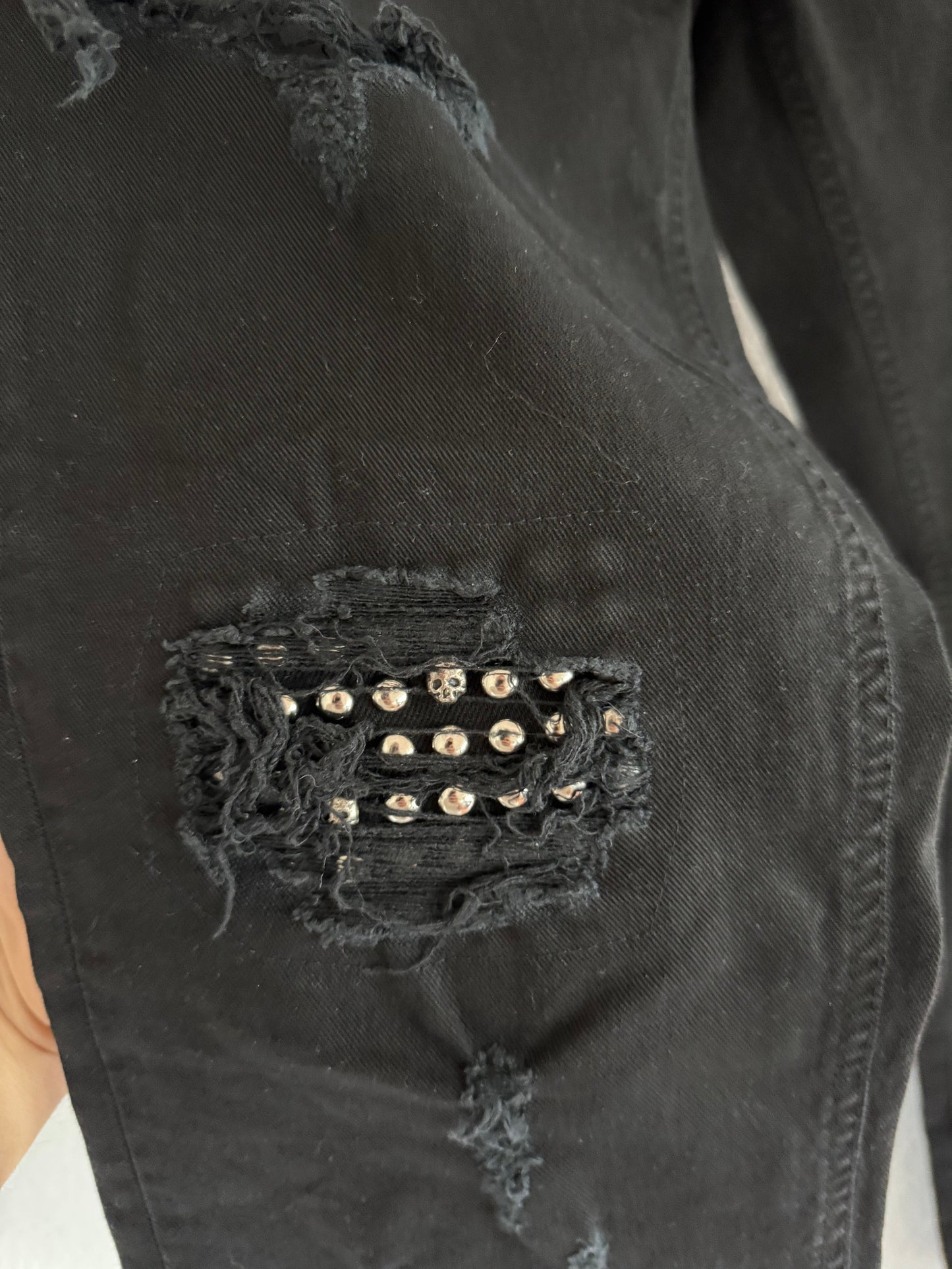 Just Cavalli Studded Distressed Slim Jeans