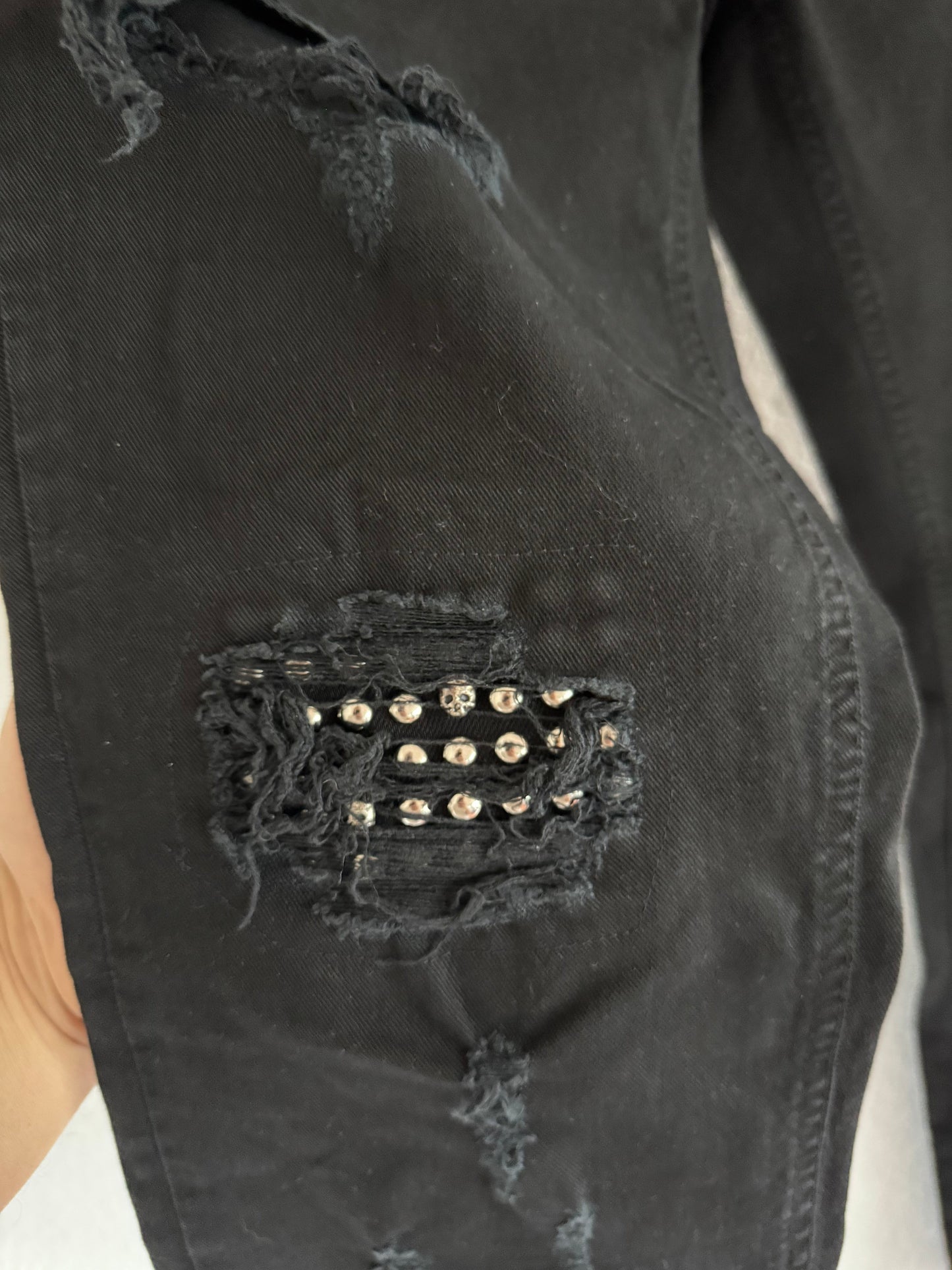 Just Cavalli Studded Distressed Slim Jeans