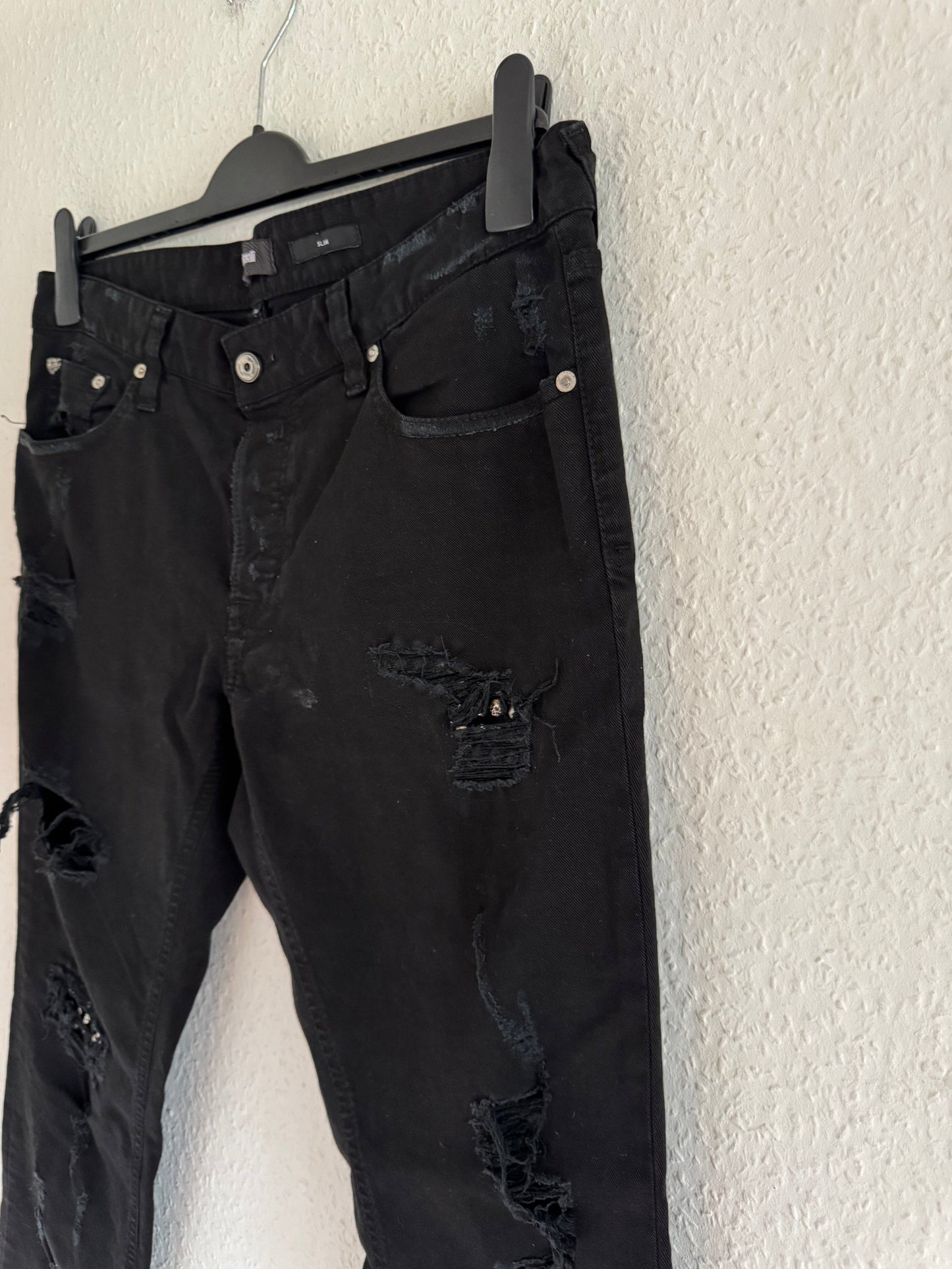 Just Cavalli Studded Distressed Slim Jeans