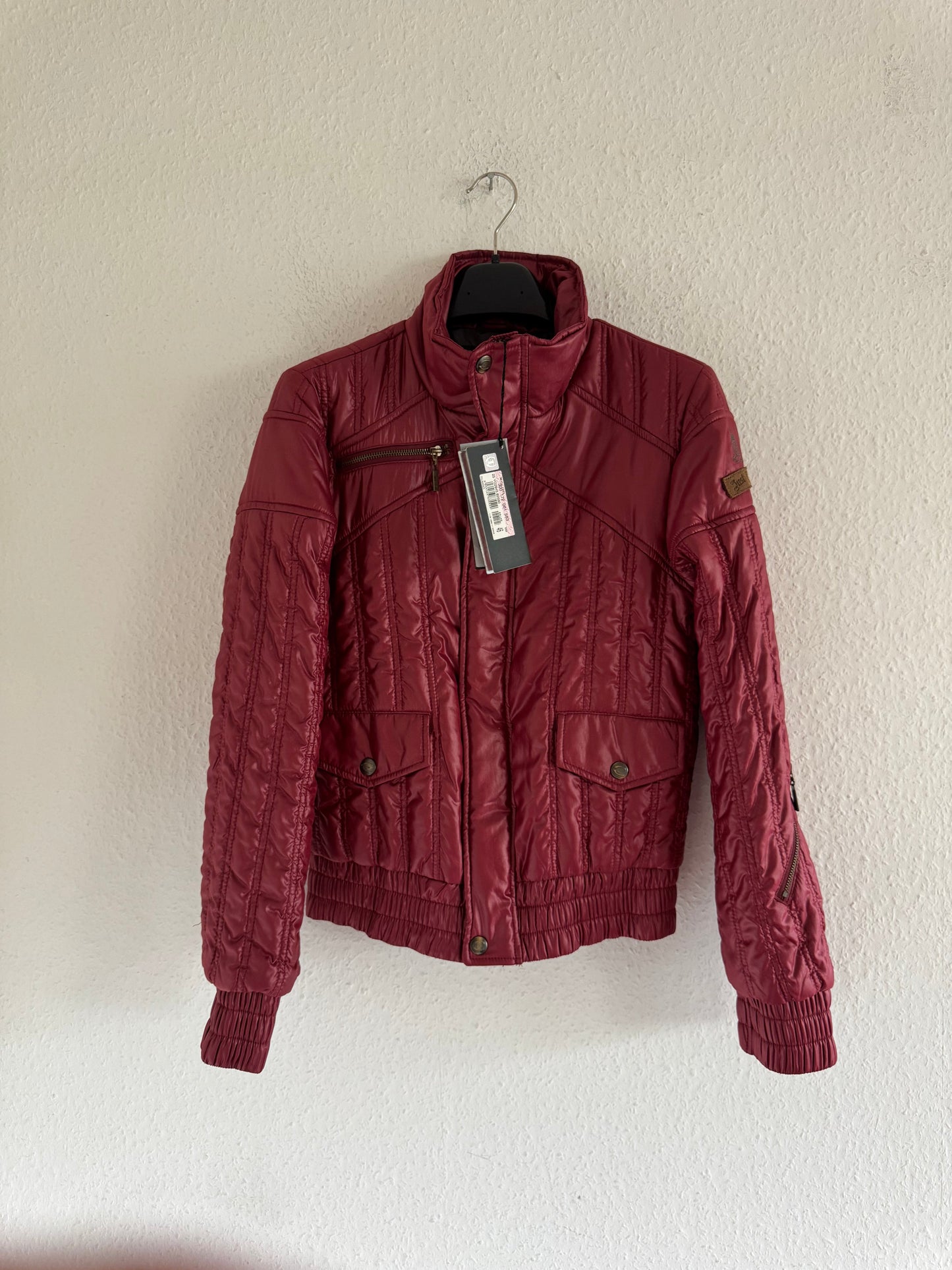 Just Cavalli Glossy Red Down Style Puffer Jacket