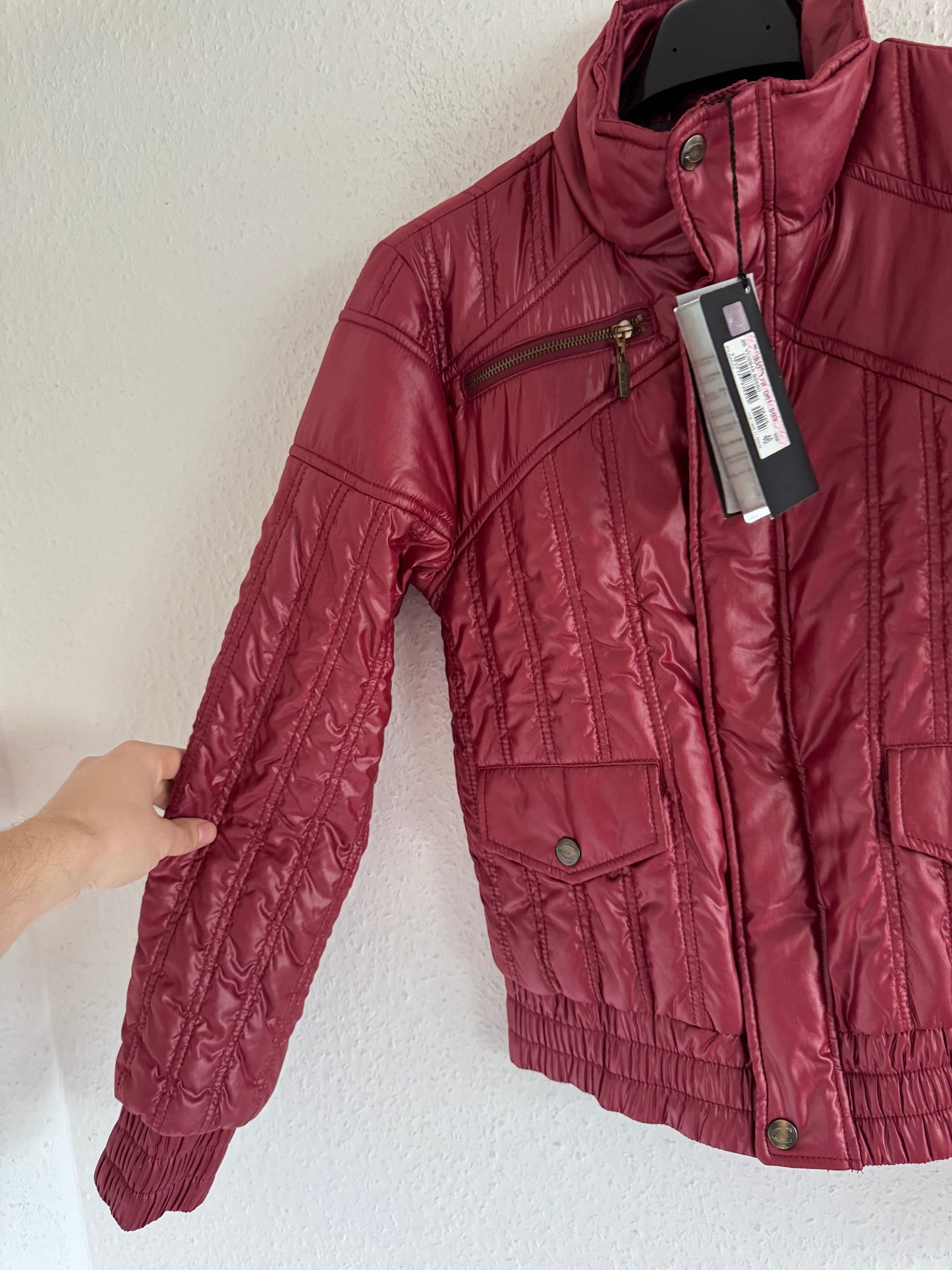 Just Cavalli Glossy Red Down Style Puffer Jacket