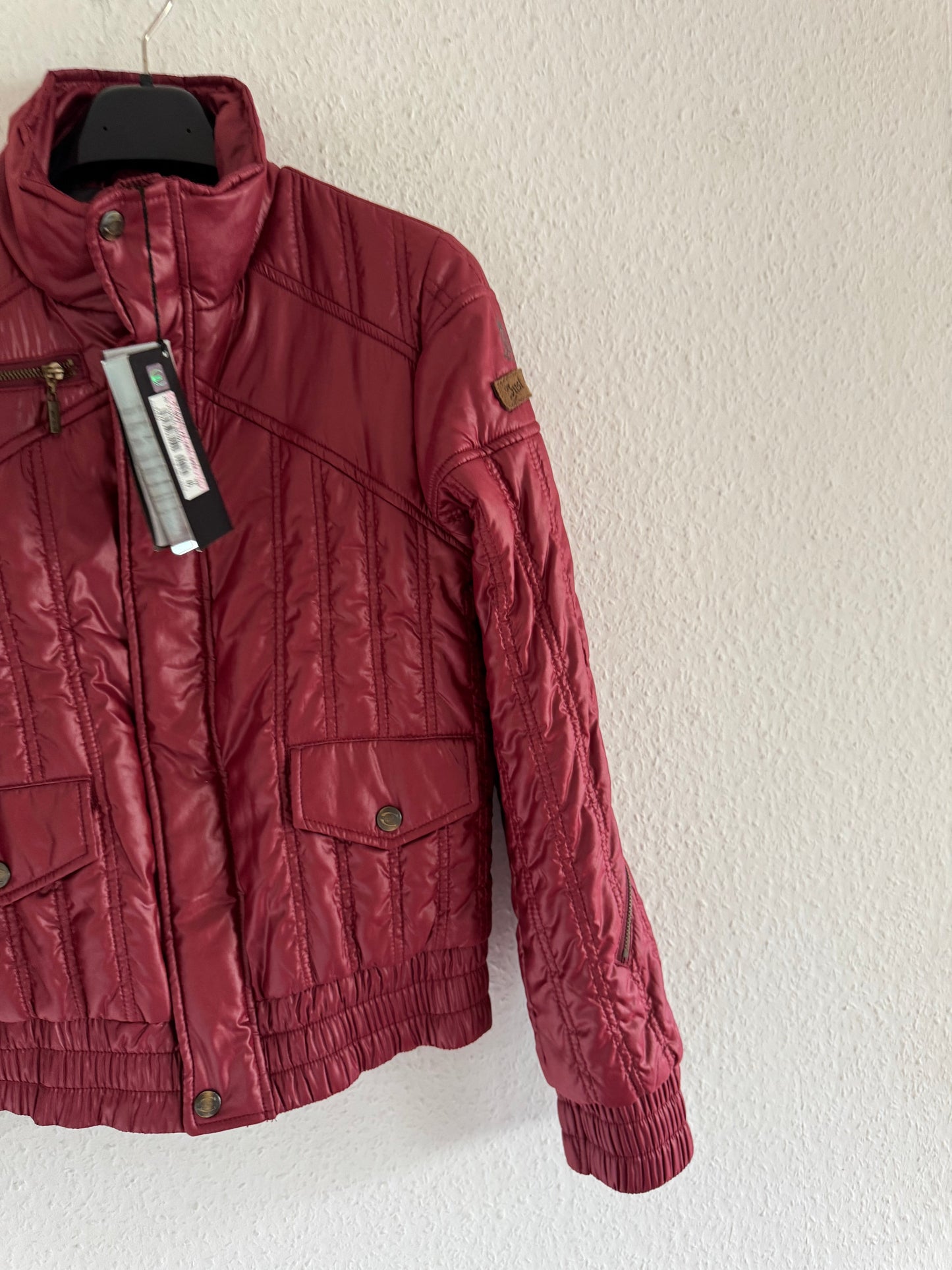 Just Cavalli Glossy Red Down Style Puffer Jacket