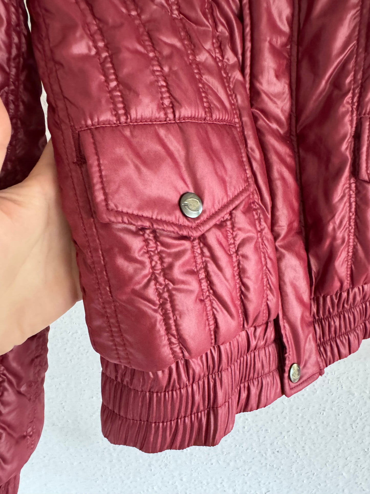 Just Cavalli Glossy Red Down Style Puffer Jacket