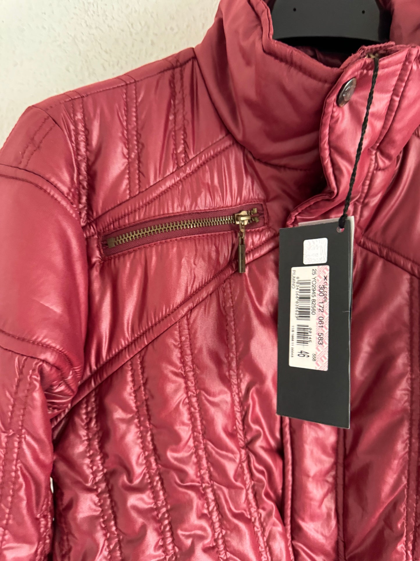 Just Cavalli Glossy Red Down Style Puffer Jacket