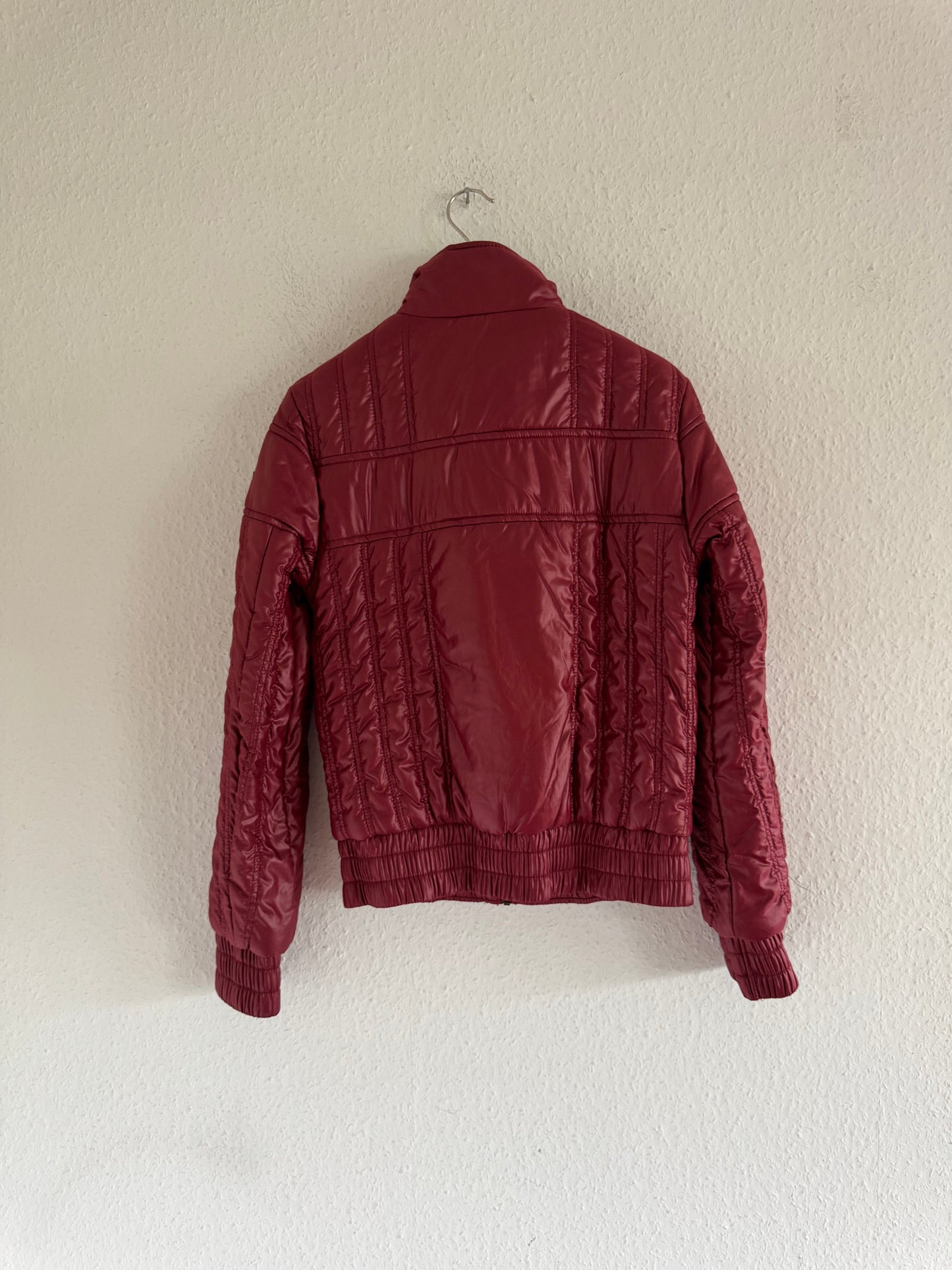 Just Cavalli Glossy Red Down Style Puffer Jacket
