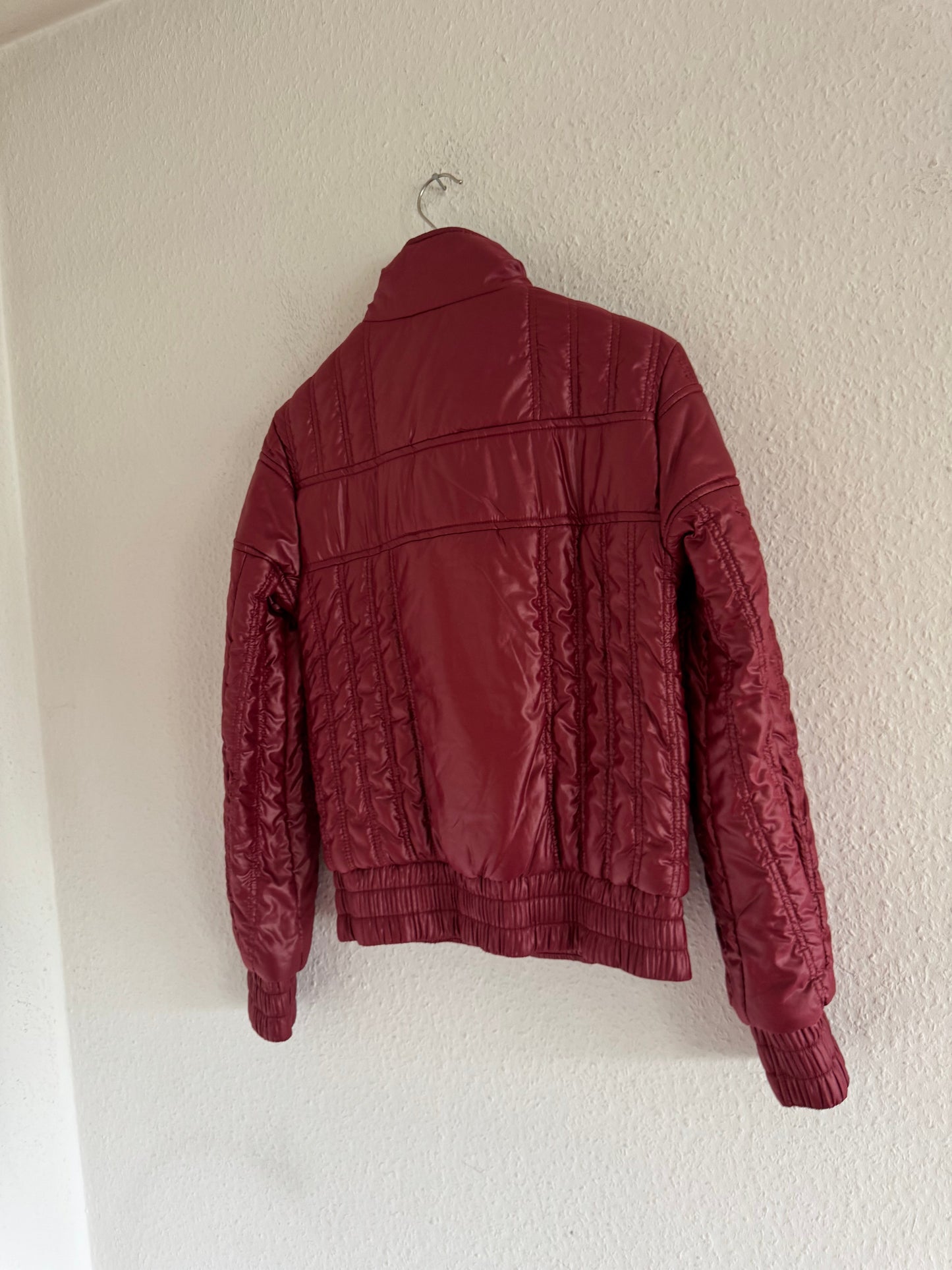 Just Cavalli Glossy Red Down Style Puffer Jacket