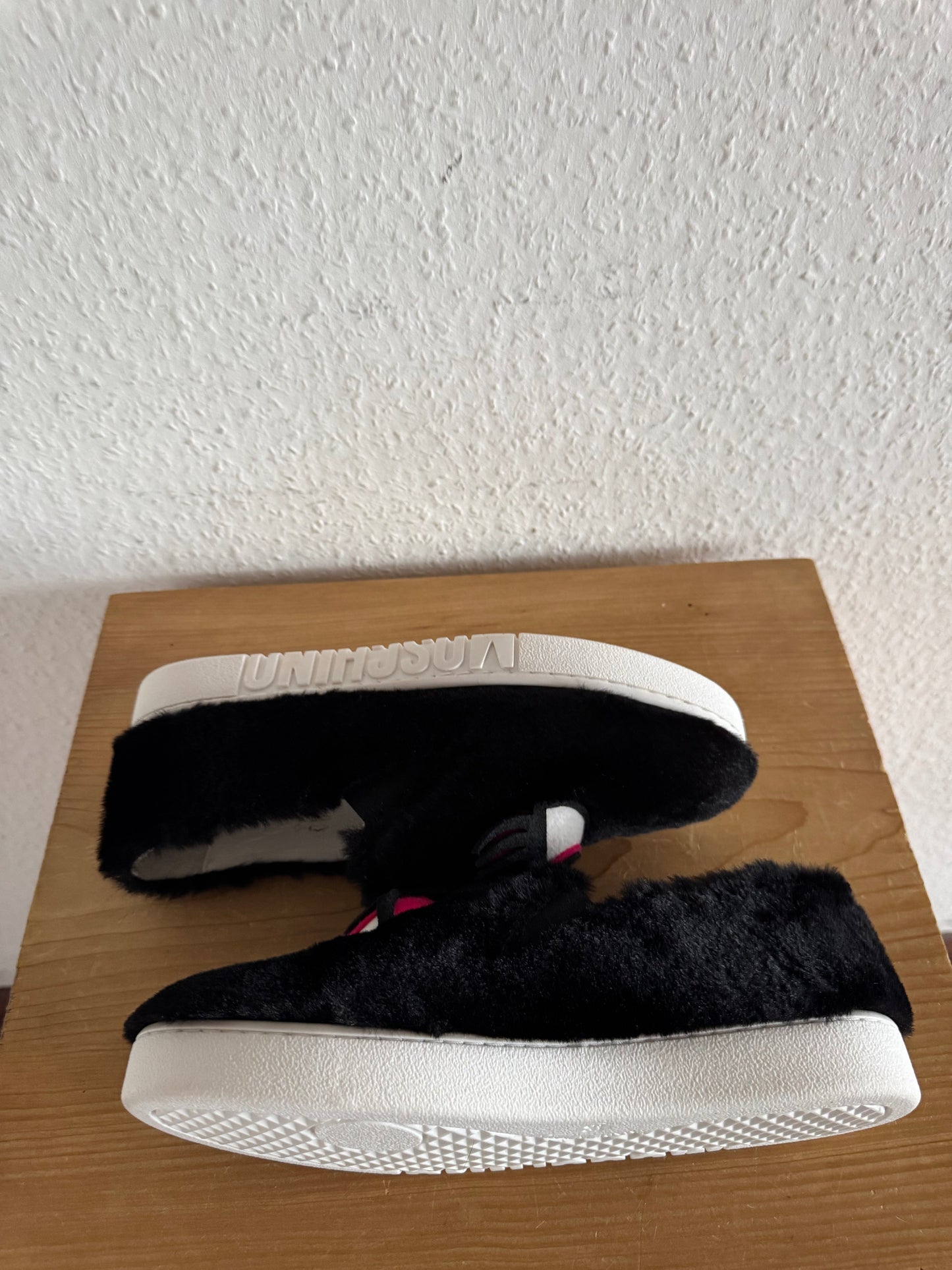 Moschino Eye Faux Fur Slippers